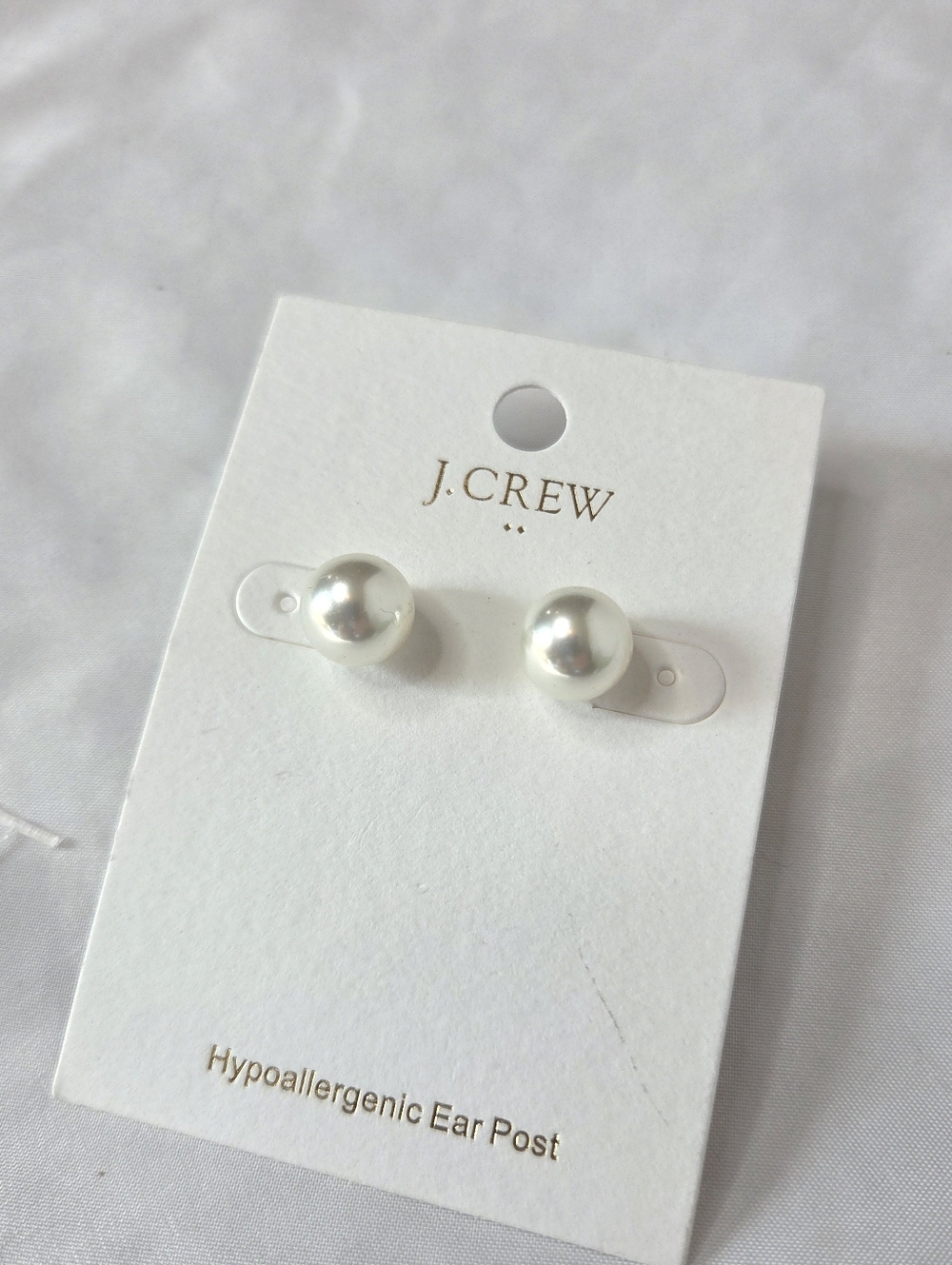 J. Crew Pearl Ball Stud Earrings in White Pearl